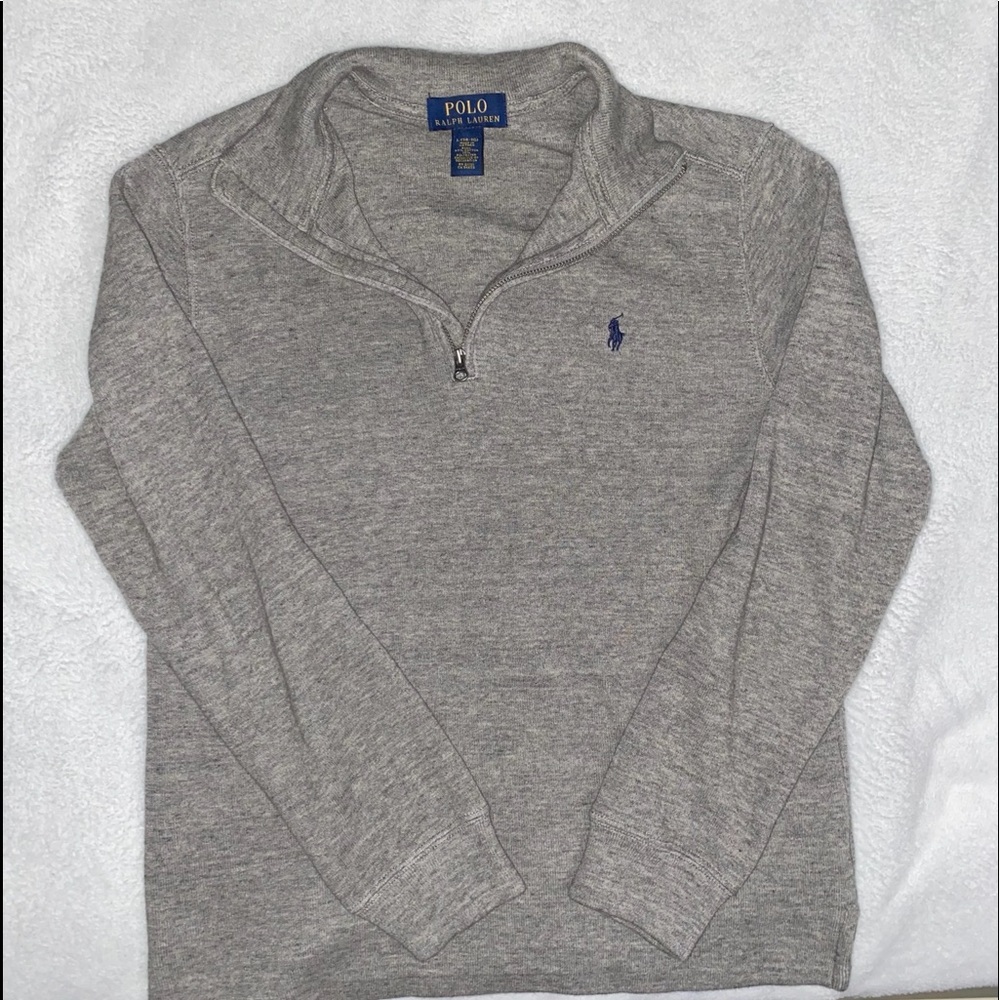 Gray Polo 1/2 zip sweater